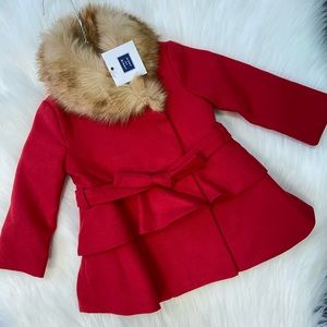 Janie & Jack Coat NWT with faux fur